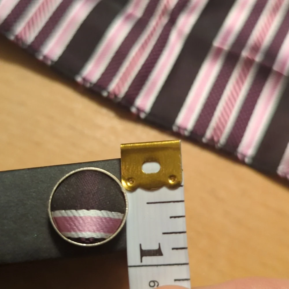 Cuff links with pocket square in a box